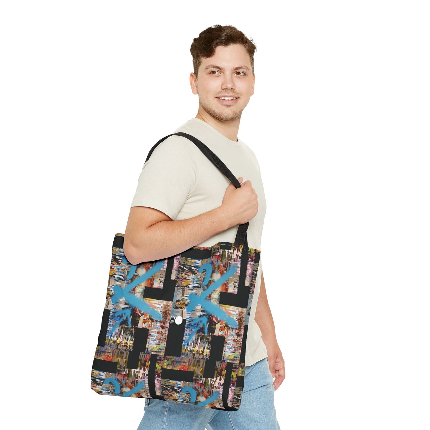 Mixed-Media Tote Bag 'Where R U Now' from 3Quency Collection