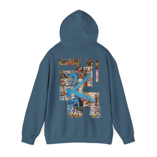 'Where R U Now' Mixed-Media Art Hoodie